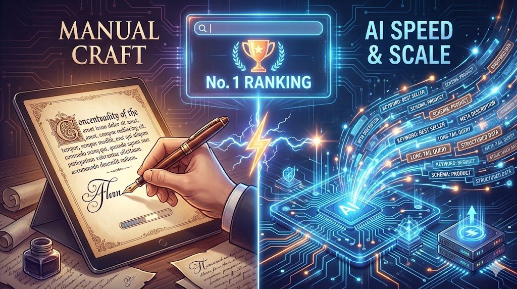 AI Content vs. Manual Writing for Eshop SEO: Which Wins the High-Stakes Duel?